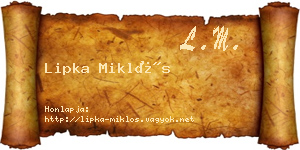 Lipka Miklós névjegykártya